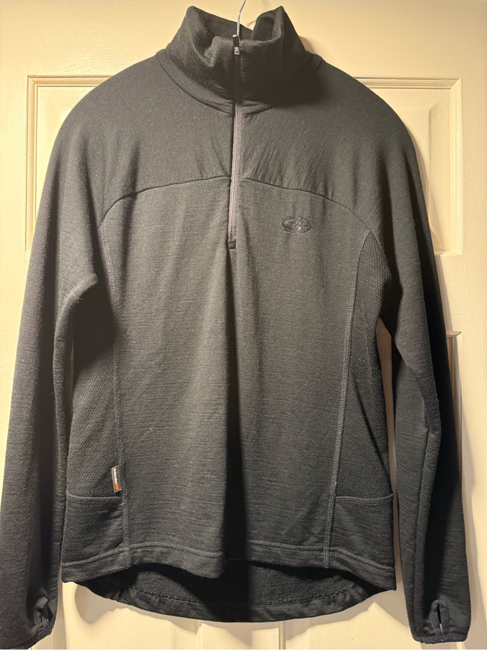 Icebreaker 260 Pure Merino Wool 1/4 Zip Base Layer Women’s M Black